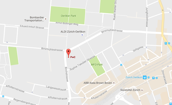 WELLcome Day PwC Zürich Ort Google Maps