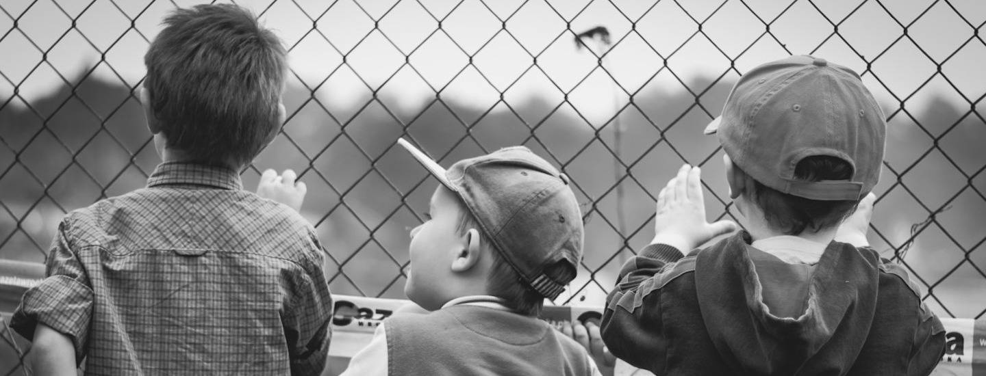 Children looking for or at something