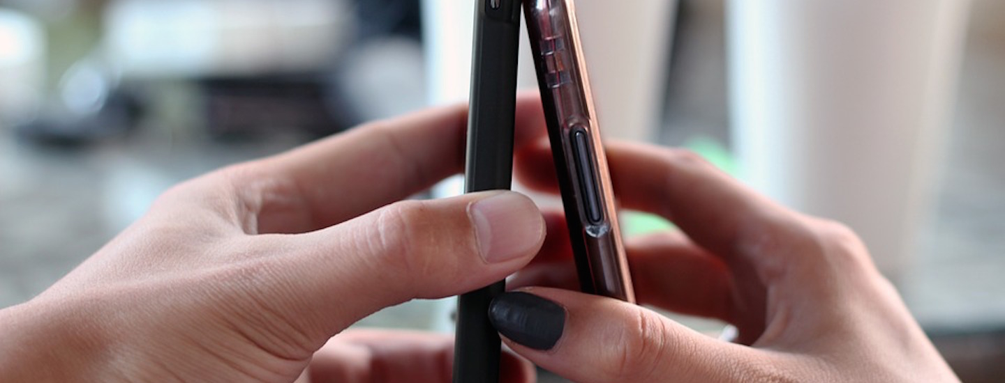 Two smartphones and one heart