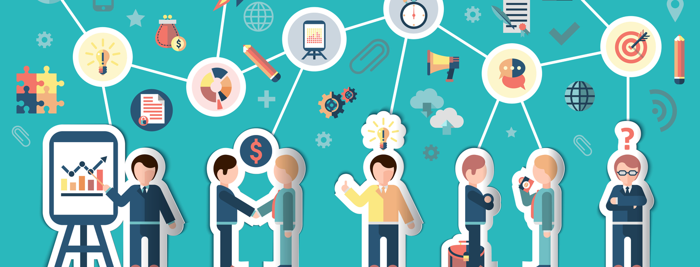 Assessment center teamwork gruppenaufgabe illustration