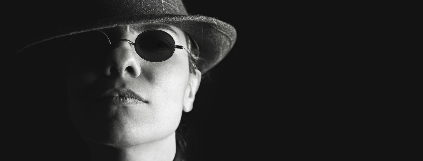 Person sunglasses dark hat