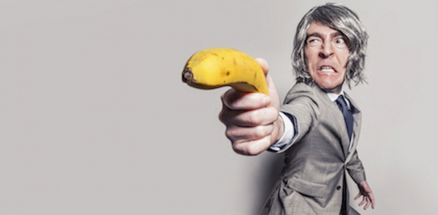 Big kolleg mit banane opportunistische kollegen