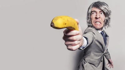 Middle kolleg mit banane opportunistische kollegen