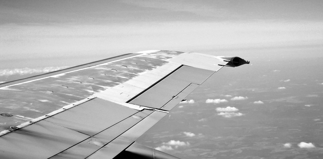 Big flugzeug in luft abenteuer auslandserfahrung