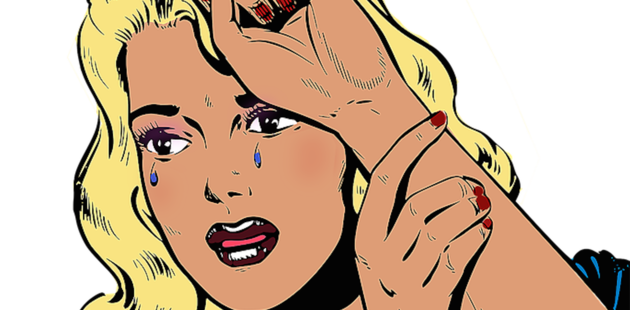 Big woman crying