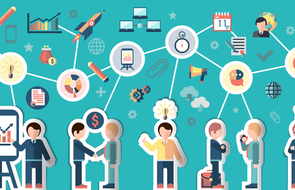 Small assessment center teamwork gruppenaufgabe illustration