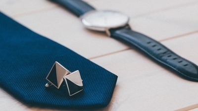 Middle tie watch cufflinks 1 