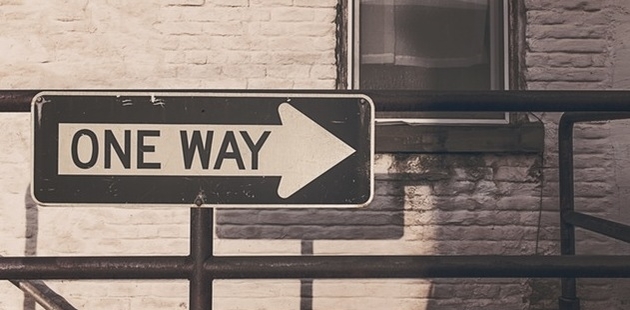 Big road street sign way 1 