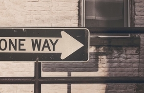 Small road street sign way 1