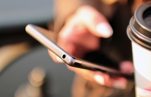 Small hands coffee smartphone technology 1