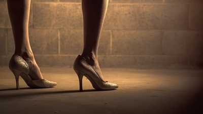 Middle fashion person woman feet 1