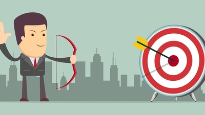 Middle businessman target illustration